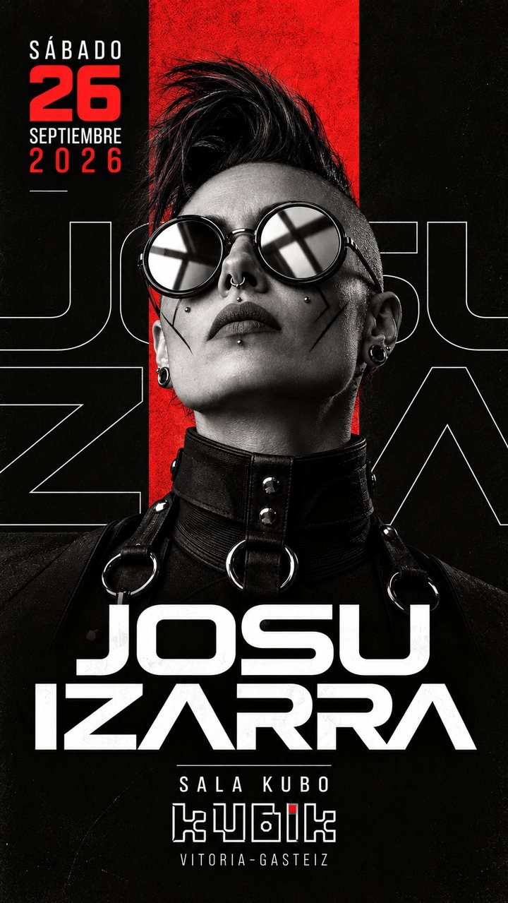 Cartel de Josu Izarra, sábado 26 de septiembre de 2026 en Sala KUBO, KUBIK